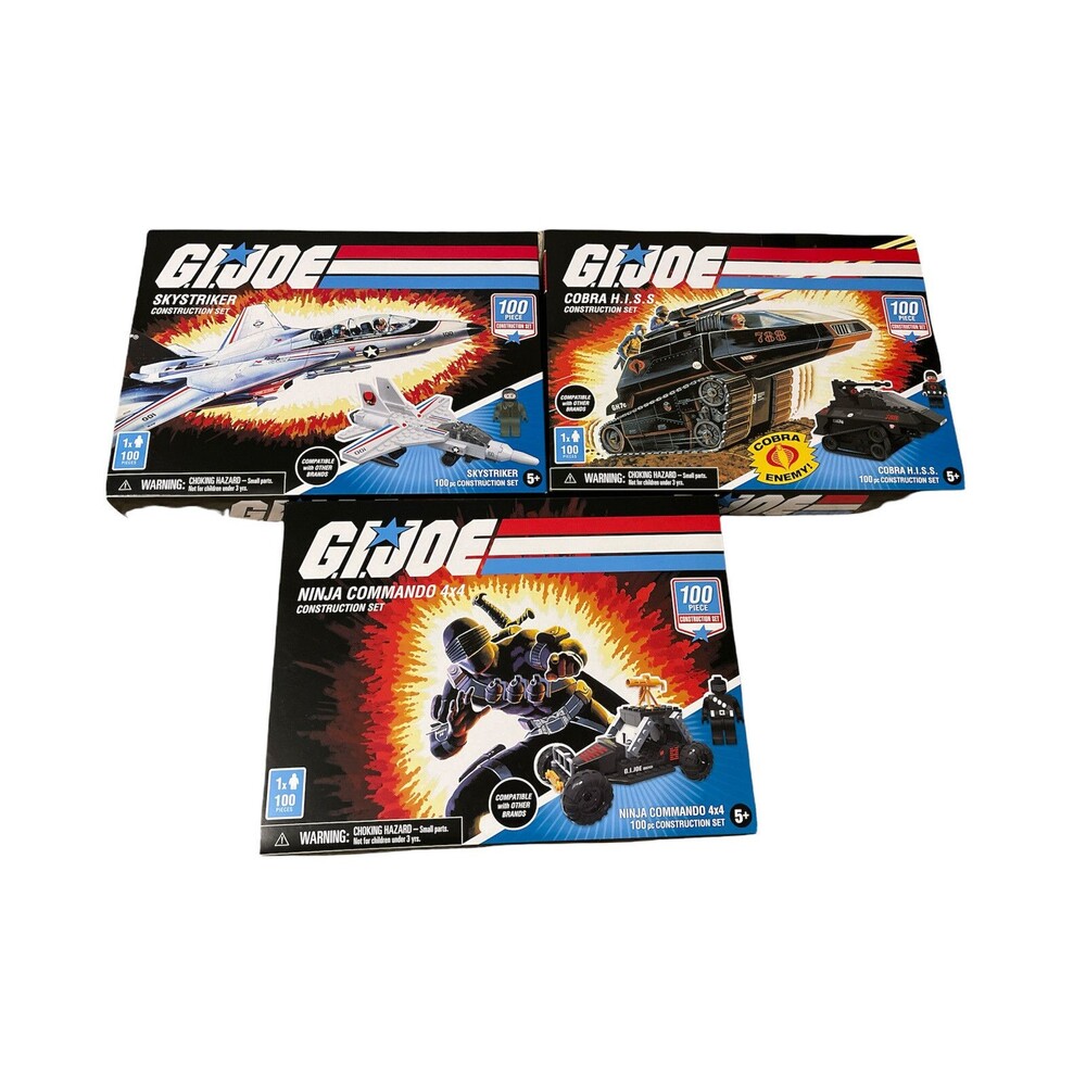 Hasbro GI Joe Construction Set X 3 New in Box - Cobras, Ninjas, Skystriker